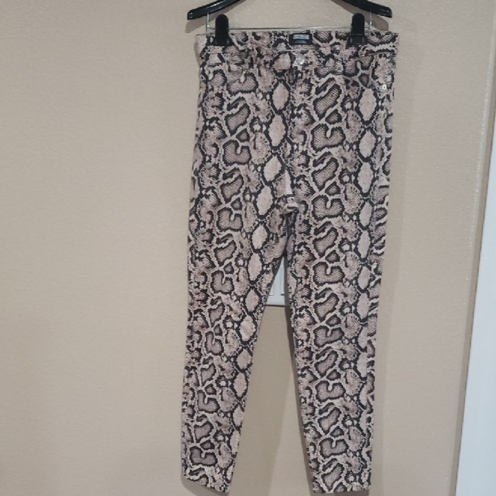 Zara Snake Print Straight Leg Jeans